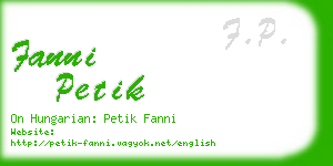 fanni petik business card